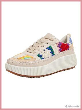 Woven Platform Sneakers Low Top Lace Up Light Up Casual Walking Shoes